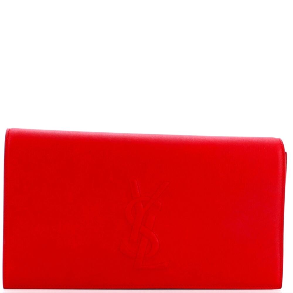 🔥 Saint Laurent Belle de Jour Clutch Leather Large EUC - Picture 11 of 15